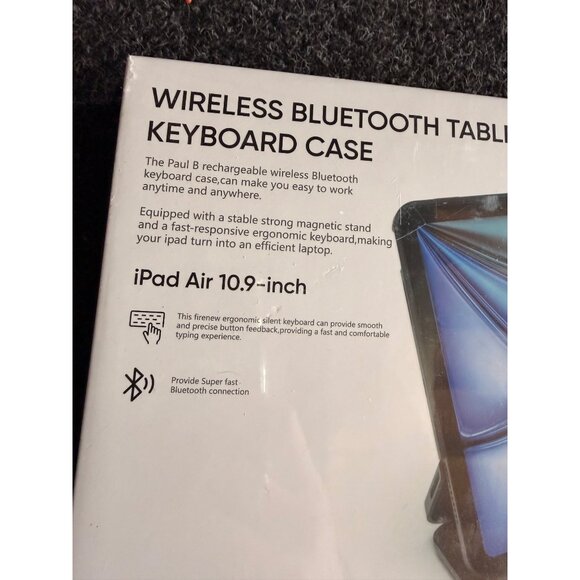 Paul B Wireless Bluetooth Keyboard Case For iPad Air 10.9-Inch 2022/2024 Rechar - Picture 9 of 10